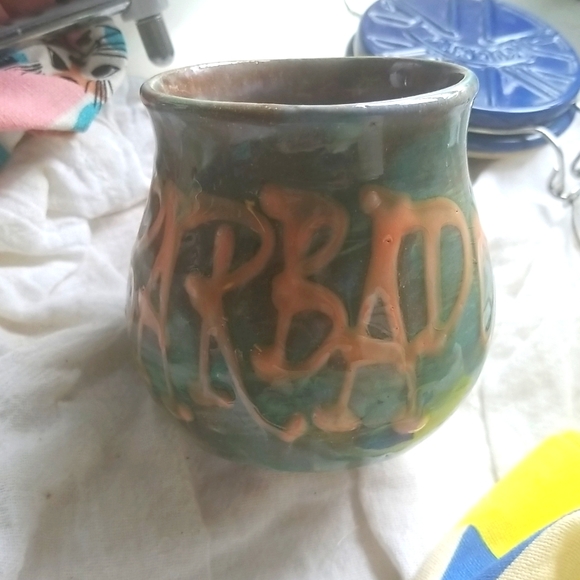 Earthworks - I ♡ Barbados Teal Pottery Mug - Picture 4 of 8
